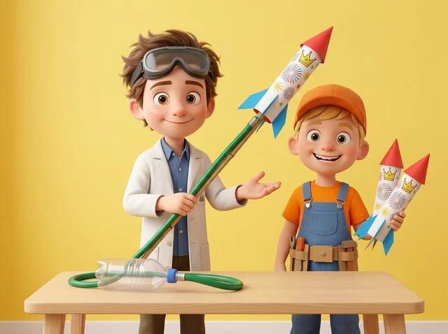 Stomp-Powered Firework Rocket Launcher