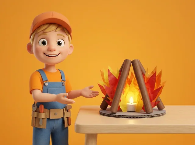 Glowing Tissue-Flame Bonfire