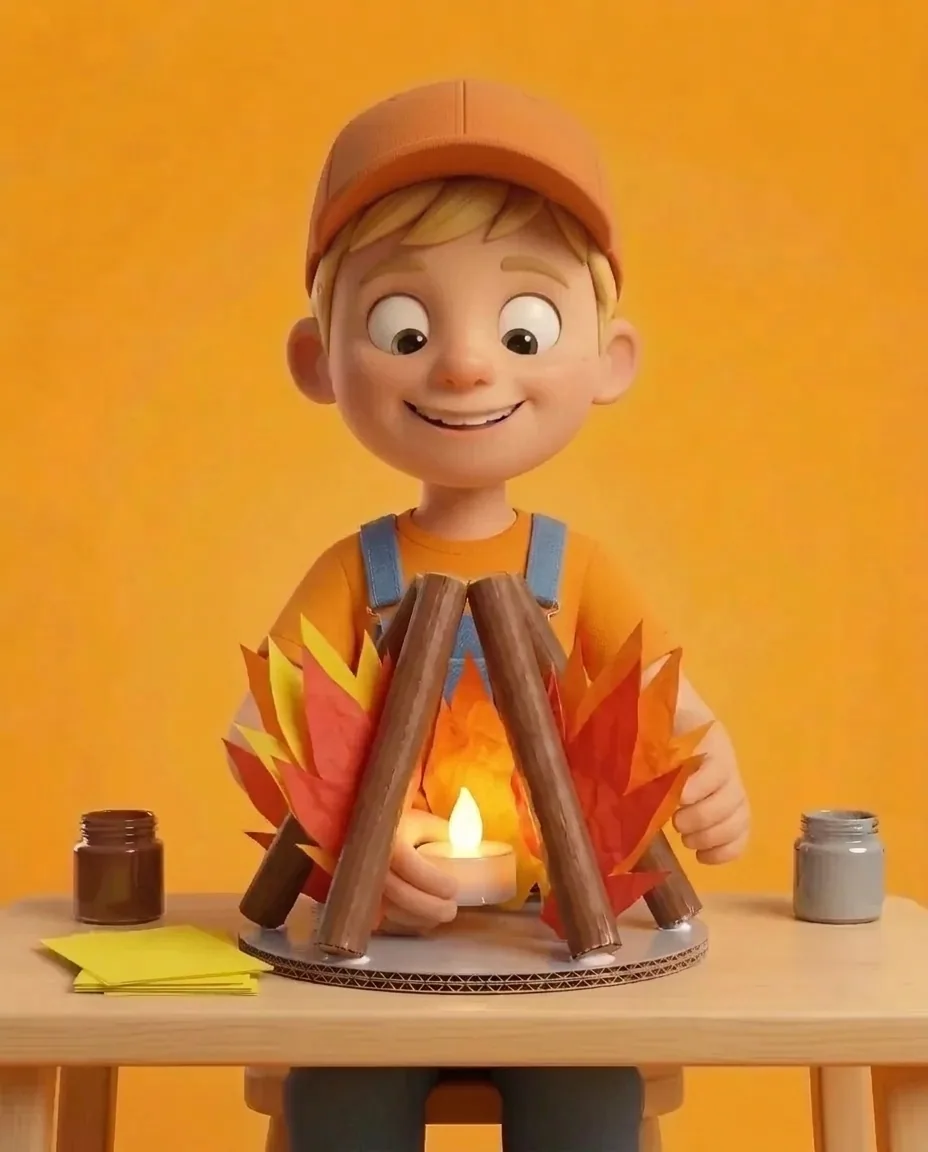 Captain A slides the switch on a small battery-operated LED tea light so that its flame element lights up.