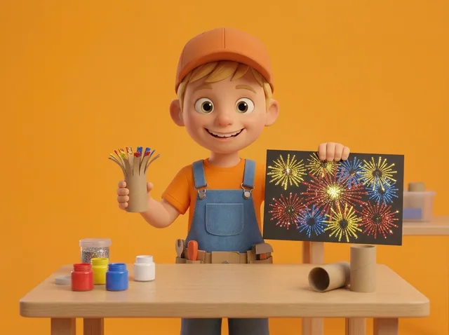 Tube-Stamp Firework Prints