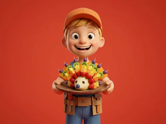 Rainbow Fruit Hedgehog